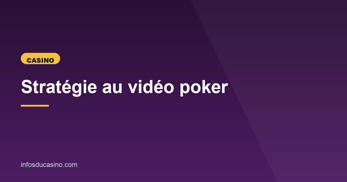 Illustration de l'article consacré à la stratégie au vidéo poker